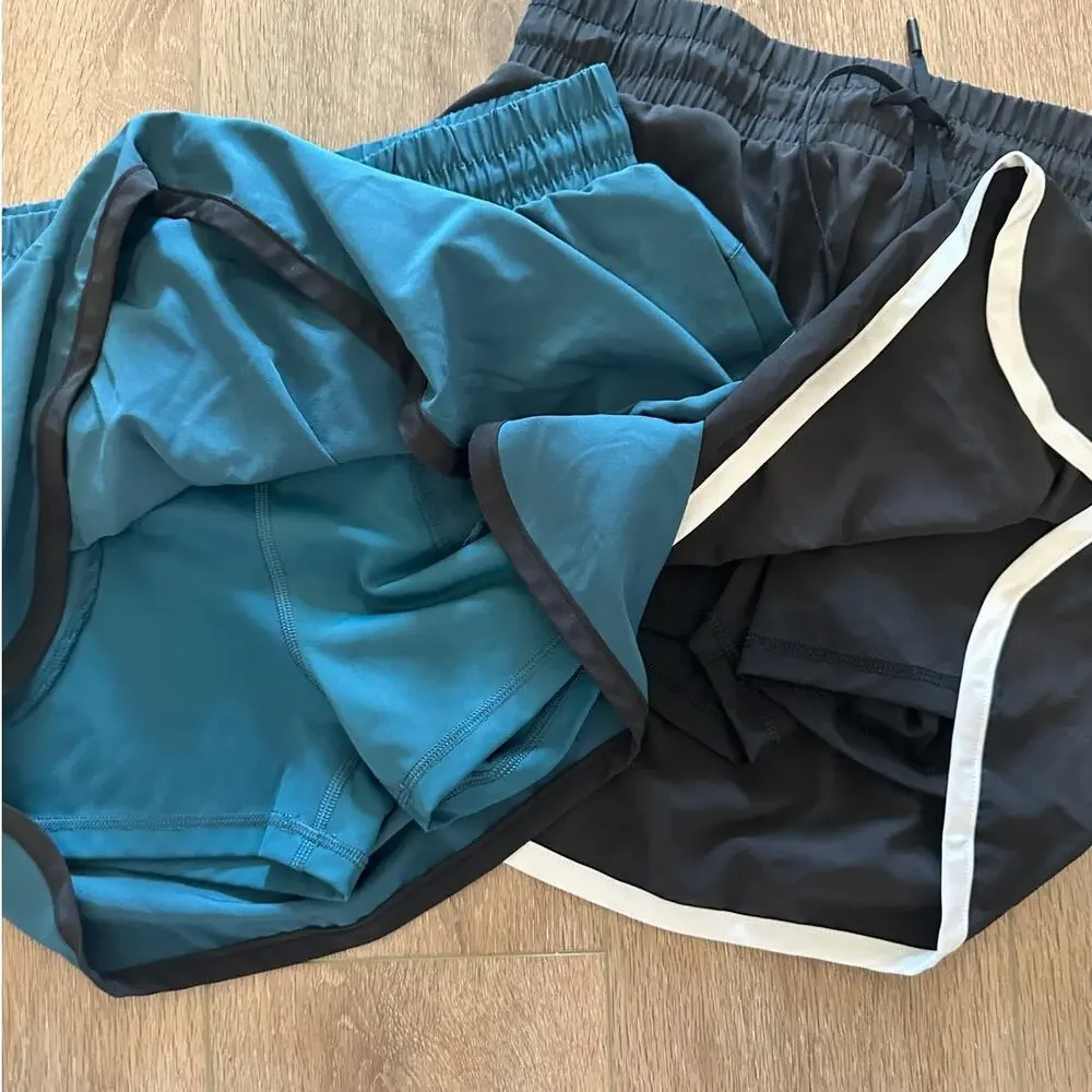 NEW Thrive Societe Athletic Skort Bundle‎ Large Teal Black Tie Waist Activewear